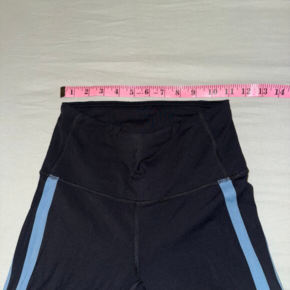 Lululemon Pants Blue/Black Zip Line Crop Reflective Mesh Legging Women's Size 4 - Picture 5 of 8